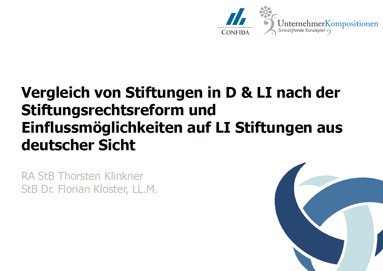 Vergleich von Stiftungen in Deutschland und Liechtenstein